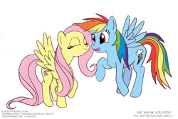 Size: 1200x806 | Tagged: safe, artist:virgarainboom, fluttershy, rainbow dash, pegasus, pony, female, flutterdash, imminent kissing, kissing, lesbian, shipping