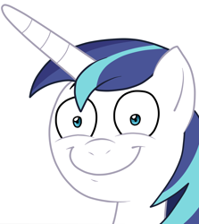 Size: 1000x1121 | Tagged: safe, artist:denchik, shining armor, pony, unicorn, adorable face, adoracreepy, creepy, cute, looking at you, male, rapeface, shining adorable, shrunken pupils, simple background, smiling, smiling at you, solo, stallion, white background