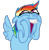 Size: 440x450 | Tagged: safe, artist:brutamod, rainbow dash, pegasus, pony, blue coat, female, mare, multicolored mane