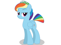 Size: 940x700 | Tagged: safe, artist:dertaii, rainbow dash, pegasus, pony, alternate hairstyle, female, mare, rainbow dash always dresses in style, solo, tiara