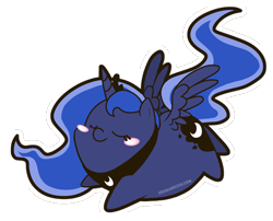 Size: 620x500 | Tagged: safe, artist:coggler, artist:frog&cog, artist:gopherfrog, princess luna, alicorn, pony, blushing, chubbie, cute, eyes closed, flying, lunabetes, simple background, solo, transparent background