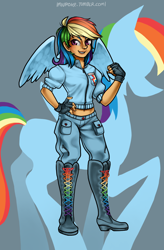 Size: 1168x1780 | Tagged: safe, artist:miupoke, rainbow dash, humanized, solo, winged humanization