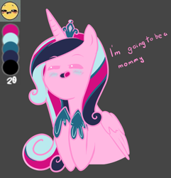 Size: 1015x1054 | Tagged: safe, artist:itsnotdaijoubu, princess cadance, alicorn, pony, blushing, emoji, eyes closed, limited palette, solo