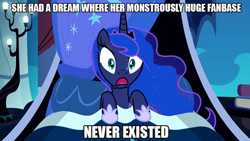 Size: 530x298 | Tagged: safe, edit, edited screencap, screencap, princess luna, alicorn, pony, do princesses dream of magic sheep, bait, meme, op has failed to start shit, op is a cuck, solo