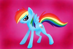 Size: 1800x1200 | Tagged: safe, artist:1flynnia1, rainbow dash, pegasus, pony, female, gradient background, mare, solo