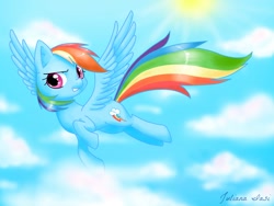 Size: 1280x960 | Tagged: safe, artist:juaiasi, rainbow dash, pegasus, pony, detailed background, female, mare, solo