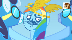 Size: 1063x591 | Tagged: safe, edit, edited screencap, screencap, rainbow dash, soarin', wave chill, pegasus, pony, sonic rainboom (episode), me gusta, meme, sorry boys but i've got plans, wonderbolts