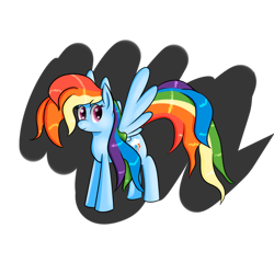 Size: 1280x1280 | Tagged: safe, artist:michix-papertrash, rainbow dash, pegasus, pony, alternate hairstyle, blue coat, female, mare, multicolored mane