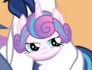 Size: 183x141 | Tagged: safe, edit, edited screencap, screencap, princess flurry heart, shining armor, pony, unicorn, once upon a zeppelin, cropped, father and child, father and daughter, female, flurry heart is not amused, male, parent and child, solo focus, unamused