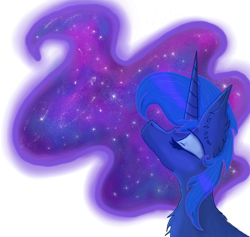 Size: 950x900 | Tagged: safe, artist:fusiondash, princess luna, alicorn, pony, eyes closed, galaxy mane, simple background, solo, transparent background