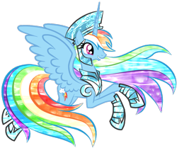 Size: 815x680 | Tagged: safe, artist:spock-sickle, rainbow dash, alicorn, pony, alicornified, helmet, race swap, rainbowcorn