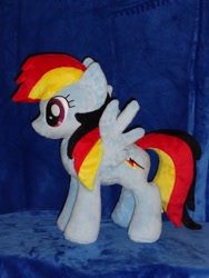 Size: 480x640 | Tagged: safe, artist:whitedove-creations, rainbow dash, german, german dash, germany, irl, photo, plushie, rainbow deutsch, recolor