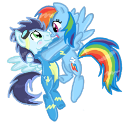 Size: 741x737 | Tagged: safe, artist:lovelye, rainbow dash, soarin', pegasus, pony, female, male, shipping, soarindash, straight