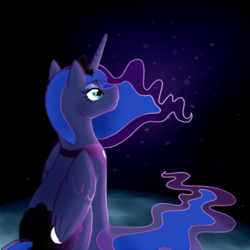 Size: 512x512 | Tagged: safe, artist:catlover1672, princess luna, alicorn, pony, sitting, solo