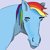 Size: 902x902 | Tagged: safe, rainbow dash, pegasus, pony, blue coat, female, hoers, mare, multicolored mane