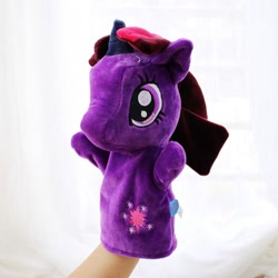 Size: 500x500 | Tagged: safe, derpibooru import, twilight sparkle, pony, unicorn, female, hand puppet, horn, mare, puppet, purple coat, purple mane, solo