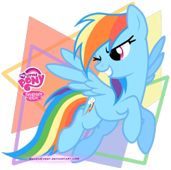 Size: 1500x1485 | Tagged: safe, artist:ravenevert, rainbow dash, pegasus, pony, grin, solo, wink