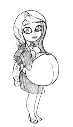 Size: 400x688 | Tagged: safe, artist:mlp-pregnancy-is-magic, dean cadance, princess cadance, equestria girls, monochrome, pregnant, pregnant equestria girls