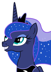 Size: 590x825 | Tagged: safe, artist:watermelon changeling, derpibooru exclusive, princess luna, alicorn, pony, ms paint, simple background, smiling, solo, white background