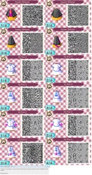 Size: 805x1525 | Tagged: safe, artist:malewolfandco, dj pon-3, sunset shimmer, vinyl scratch, equestria girls, 3ds, animal crossing, animal crossing: new leaf, barely pony related, equestria girls outfit, nintendo, qr code