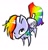 Size: 1280x1339 | Tagged: safe, artist:kidcoelacanth, rainbow dash, pegasus, pony, blue coat, female, mare, multicolored mane