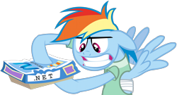 Size: 2218x1200 | Tagged: safe, rainbow dash, pegasus, pony, .net, microsoft, programming, software