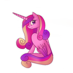 Size: 1000x1000 | Tagged: safe, artist:guodvaikmlp, princess cadance, alicorn, pony, simple background, sitting, solo, transparent background