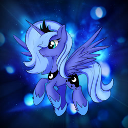 Size: 2539x2539 | Tagged: safe, artist:conniethecasanova, artist:flamevulture17, color edit, edit, princess luna, alicorn, pony, colored, high res, s1 luna, solo