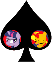 Size: 315x376 | Tagged: safe, sunset shimmer, twilight sparkle, pony, female, homestuck, kismesis, lesbian, quadrant shipping, shipping, sunsetsparkle