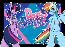 Size: 2800x2000 | Tagged: safe, artist:misterbrony, derpibooru import, rainbow dash, smarty pants, twilight sparkle, pegasus, pony, panty and stocking with garterbelt