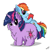 Size: 550x550 | Tagged: safe, artist:mixermike622, rainbow dash, twilight sparkle, pegasus, pony, book, fluffy, reading