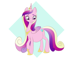 Size: 1024x785 | Tagged: safe, artist:petalierre, princess cadance, alicorn, pony, belly, female, lidded eyes, mama cadence, mare, pregnant, smiling, solo