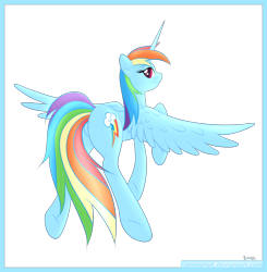 Size: 6200x6322 | Tagged: safe, artist:haltie, rainbow dash, alicorn, pony, absurd resolution, alicornified, race swap, rainbowcorn