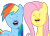 Size: 550x400 | Tagged: safe, edit, fluttershy, rainbow dash, pegasus, pony, aaaaauugh, bad edit, elements of haaauuuughmony, faic, oney, wingardium leviosa