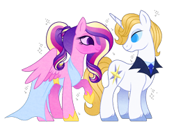 Size: 1024x768 | Tagged: safe, artist:carouselunique, prince blueblood, princess cadance, alicorn, pony, bluedance, blushing, clothes, dress, shipping, teen princess cadance, teenager