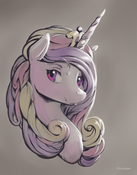 Size: 1729x2200 | Tagged: safe, artist:viwrastupr, princess cadance, alicorn, pony, bust, looking at you, portrait, solo, tongue out