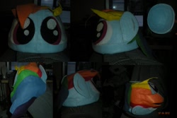 Size: 1095x730 | Tagged: safe, rainbow dash, pegasus, pony, blue coat, female, hat, mare, multicolored mane