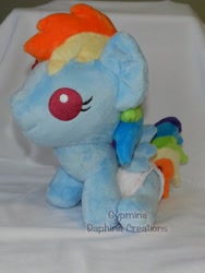 Size: 1536x2046 | Tagged: safe, artist:gypmina, rainbow dash, pegasus, pony, baby, baby pony, irl, photo, plushie, solo