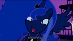 Size: 640x361 | Tagged: safe, screencap, princess luna, alicorn, pony, luna eclipsed, meme, solo, youtube caption