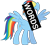 Size: 665x600 | Tagged: safe, rainbow dash, pegasus, pony, blue coat, female, mare, multicolored mane, pony confessions, roboto, solo, text