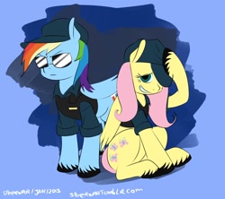 Size: 1280x1138 | Tagged: safe, artist:siberwar, fluttershy, rainbow dash, pegasus, pony, 30 minute art challenge, police