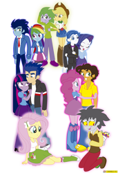 Size: 1024x1498 | Tagged: safe, artist:conikiblasu-fan, derpibooru import, applejack, cheese sandwich, discord, fancypants, flash sentry, fluttershy, pinkie pie, rainbow dash, rarity, soarin', spike, twilight sparkle, equestria girls, applespike, cheesepie, discoshy, equestria girls-ified, female, flashlight, human spike, male, mane seven, mane six, raripants, shipping, soarindash, straight