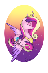 Size: 540x812 | Tagged: safe, artist:calla--lily, princess cadance, alicorn, pony, eyes closed, female, horn, solo
