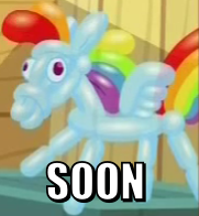 Size: 181x196 | Tagged: safe, rainbow dash, pegasus, pony, balloon, balloon animal, balloon rainbow dash, soon