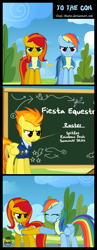 Size: 646x1658 | Tagged: safe, artist:toxic-mario, rainbow dash, spitfire, oc, oc:summer skies, pegasus, pony, comic, hoofbump