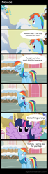 Size: 1246x4483 | Tagged: safe, artist:agrol, rainbow dash, sunshower raindrops, twilight sparkle, twilight sparkle (alicorn), alicorn, pegasus, pony, winter wrap up, comic, dialogue, female, mare