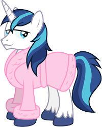 Size: 1000x1252 | Tagged: safe, artist:cloudyglow, shining armor, pony, unicorn, bathrobe, clothes, horn, male, robe, solo, stallion