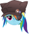 Size: 2000x2312 | Tagged: safe, artist:kurokaji11, rainbow dash, pegasus, pony, anime, eyepatch, face, hat, head, neon genesis evangelion, shikinami asuka langley, simple background, solo, souryuu asuka langley, transparent background, vector