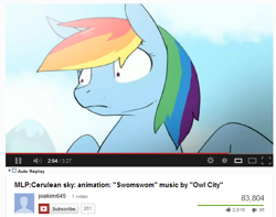 Size: 594x467 | Tagged: safe, artist:swomswom, rainbow dash, pegasus, pony, no more ponies at source, pmv, youtube