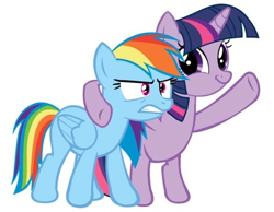 Size: 556x432 | Tagged: safe, rainbow dash, twilight sparkle, pegasus, pony, exploitable, twiface, x x everywhere